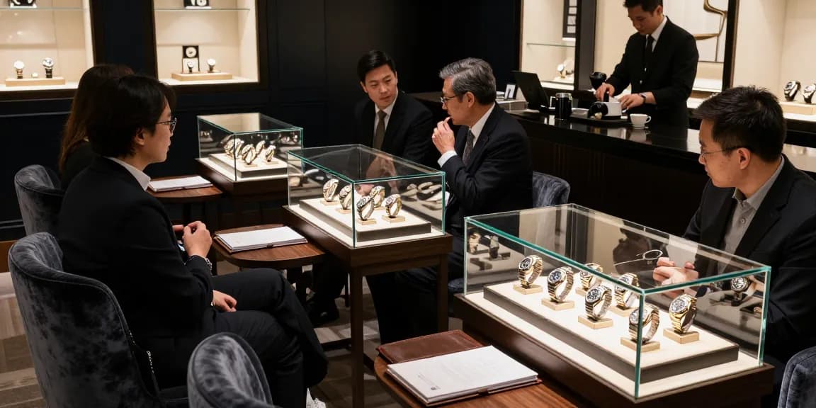 Discovering the allure of Rolex super clone watches in a luxurious boutique.