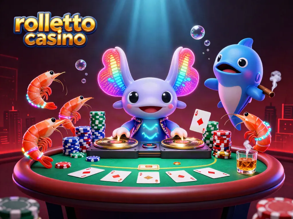 Engage with rolletto casino featuring a vibrant underwater scene filled with lively characters and casino elements.
