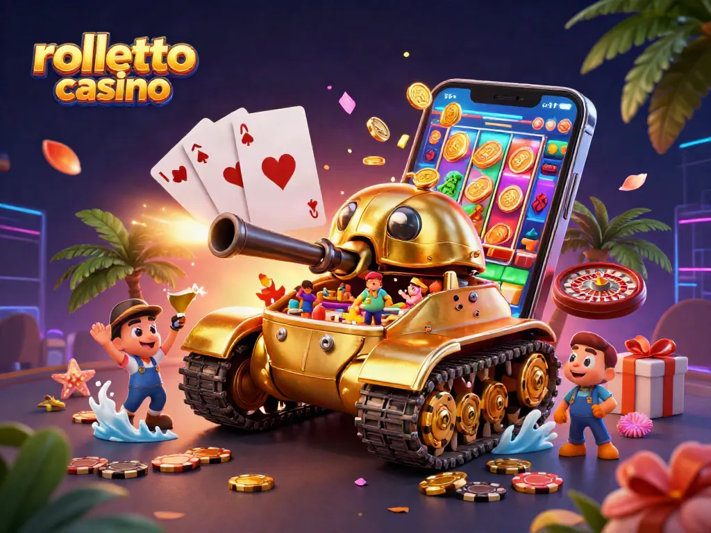 Experience rolletto casino action with vibrant slots, golden coins, and exciting gameplay.