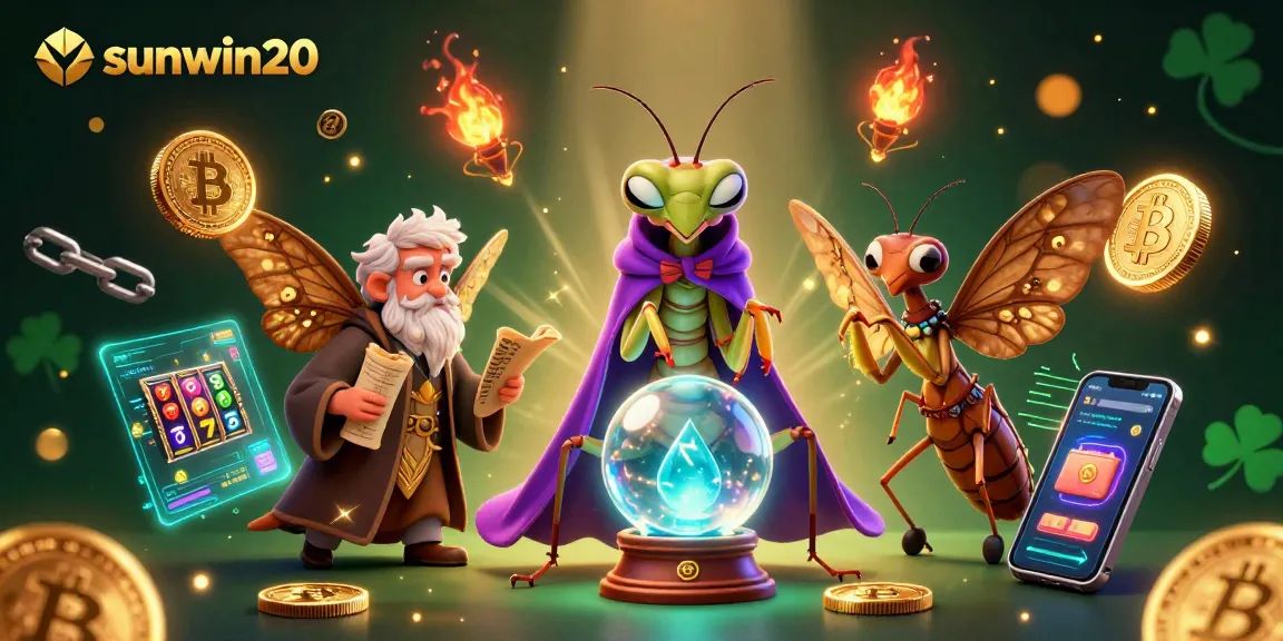 Engage with sunwin20's vibrant slot scene featuring mystical characters and crypto elements in action.